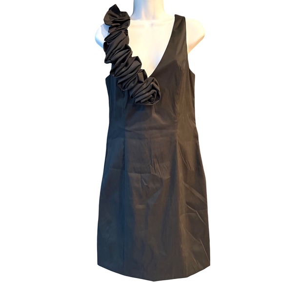 Betsy & Adam Dresses & Skirts - Betsy &‎ Adam Black One Shoulder Ruffle Cocktail Dress Women Small? (See Photos)